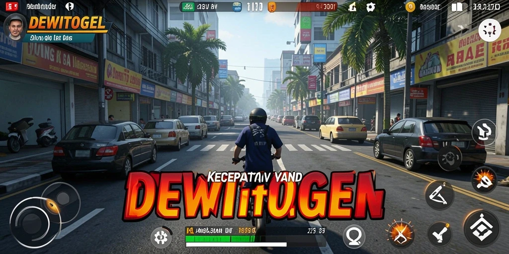 Screenshot gameplay DEWITOGEL menampilkan balapan yang intens dan mendebarkan.