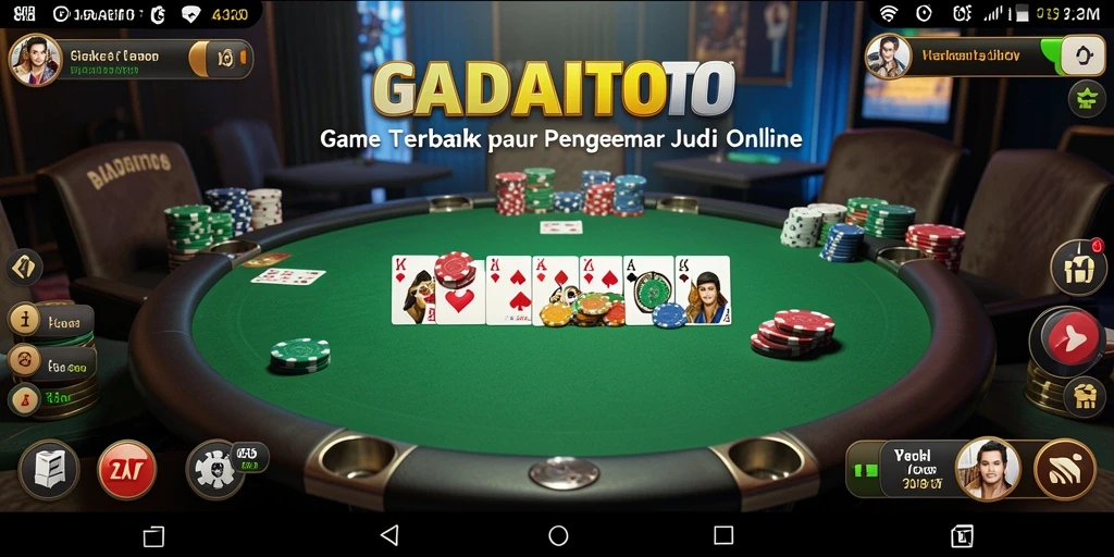 Tangkapan layar GADAITOTO menunjukkan gameplay Poker yang mendebarkan.