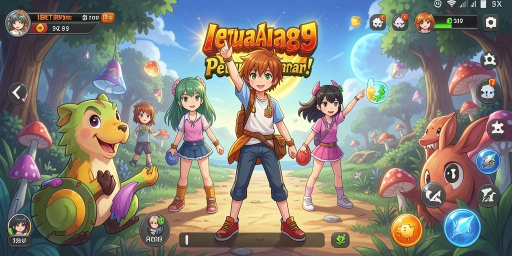 Tangkapan layar IBET899 menampilkan karakter anime yang beraksi di medan pertempuran.