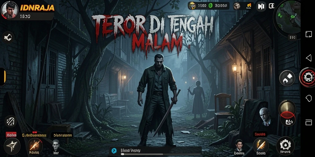 Tangkapan layar gameplay menampilkan kengerian yang mendalam di IDNRAJA.