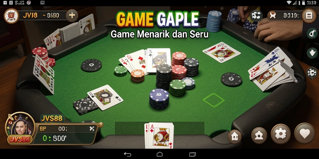 Screenshot JVS88 yang menampilkan gameplay seru Gaple.