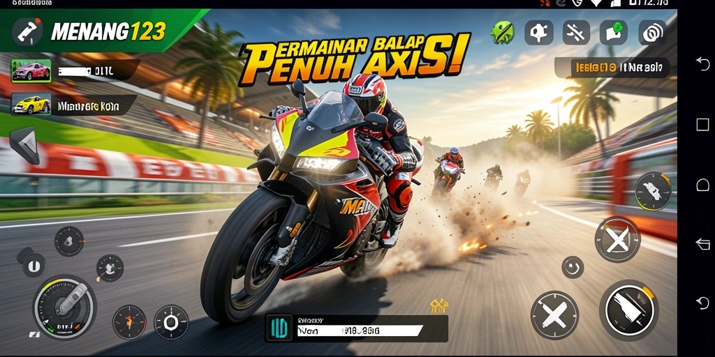 Screenshot MENANG123 menunjukkan aksi balap yang mendebarkan dan grafis yang memukau.