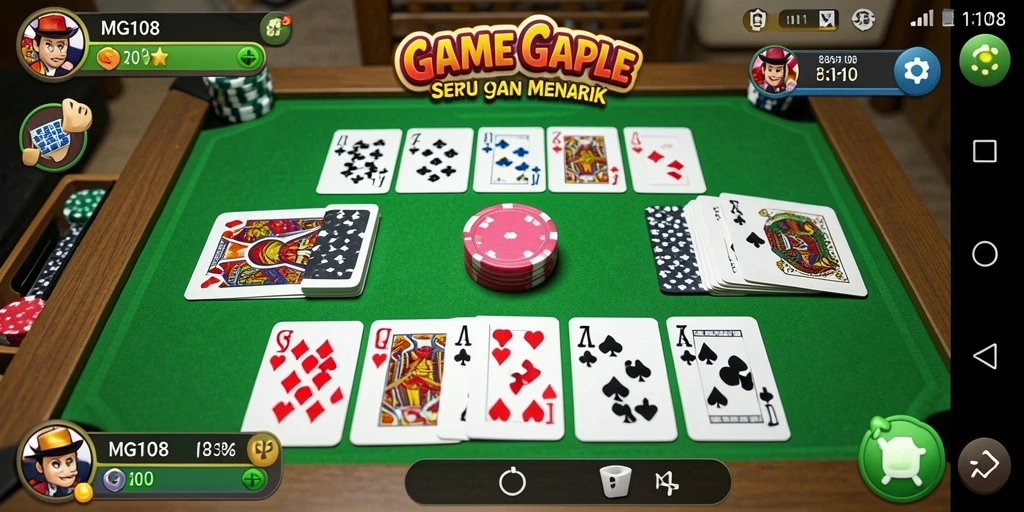 Screenshot menampilkan gameplay Gaple yang seru dan interaktif.