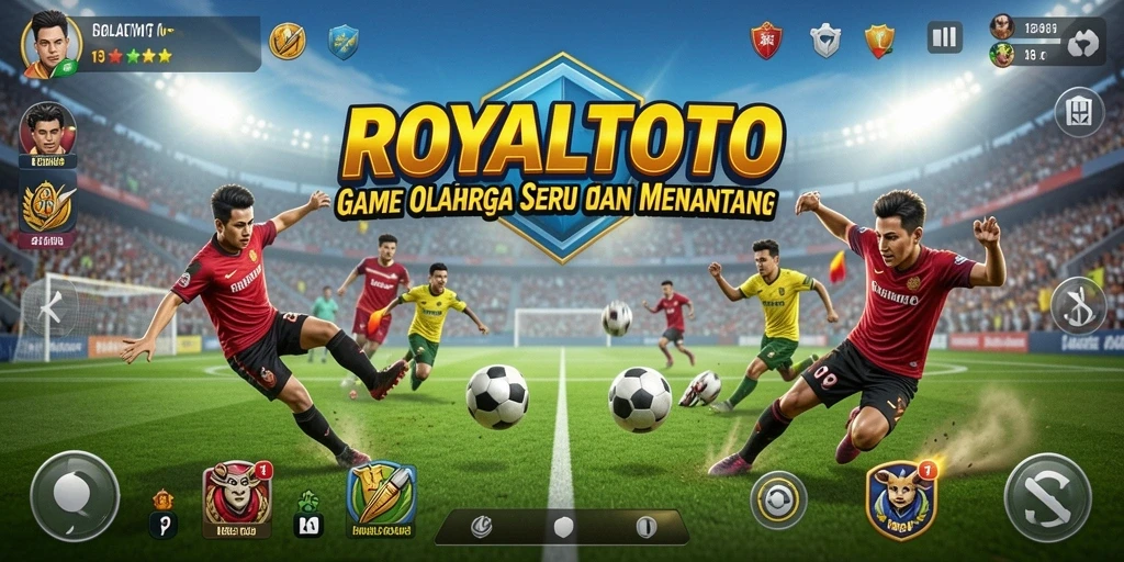 Screenshot gameplay ROYALTOTO menunjukkan aksi olahraga yang mendebarkan.