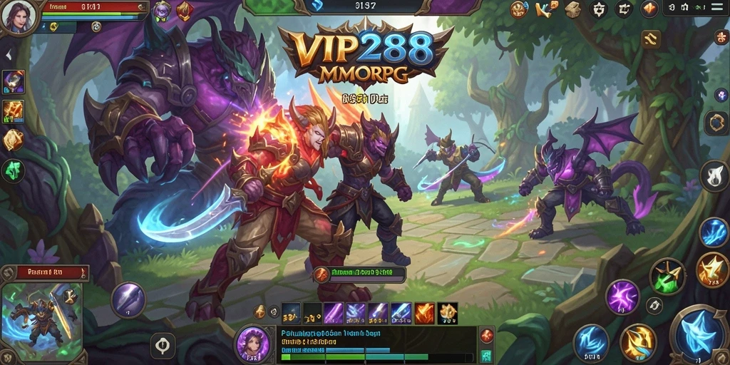 Tampilan menakjubkan dalam permainan MMORPG VIP288 saat bertempur.